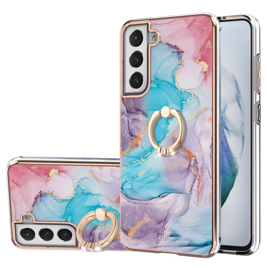 Samsung Galaxy S21 FE 5G case with a stand - Milky Way Marble Blue
