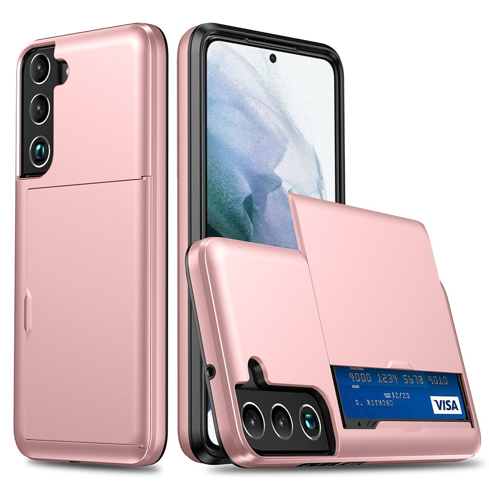 Samsung Galaxy S22 plus 5G case with a card holder - Rosé