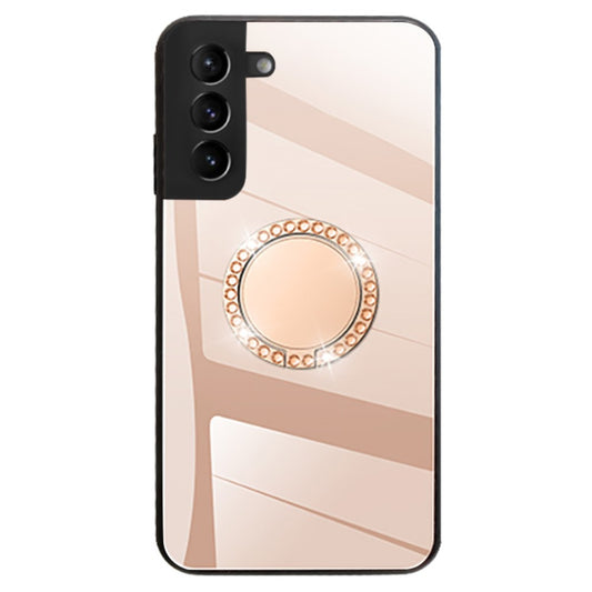 Samsung Galaxy S22 5G case with a mirror and a stand - Rosé