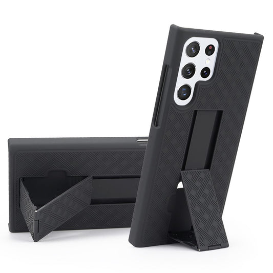 Samsung Galaxy S22 Ultra 5G smartphone case with a stand - Black