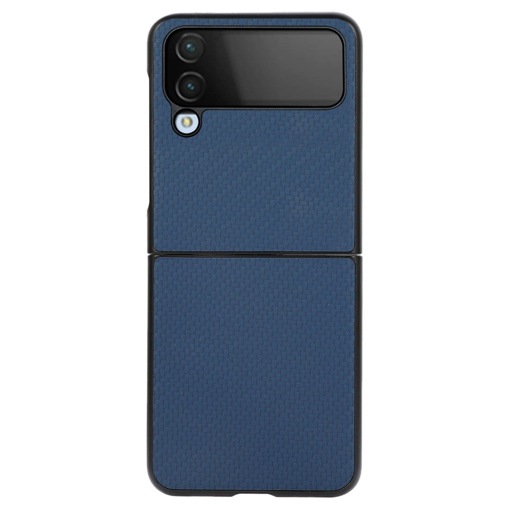 Samsung Galaxy Z Flip4 5G Shock-Absorption Fiber Texture skal – blå