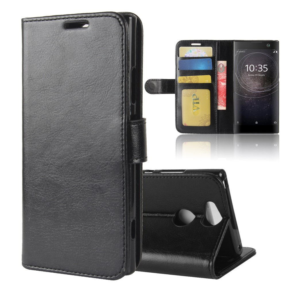 Crazy Horse fodral till Sony Xperia XA2 – svart
