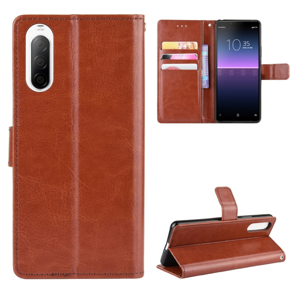 Crazy Horse plånboksfodral till Sony Xperia 10 II – brun