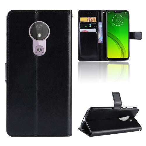 Crazy Horse plånboksfodral till Motorola Moto G7 Power – svart