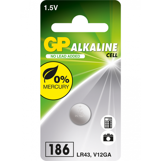 GP 186-C1/ LR43/ LR1142 battery - 1 Pack 