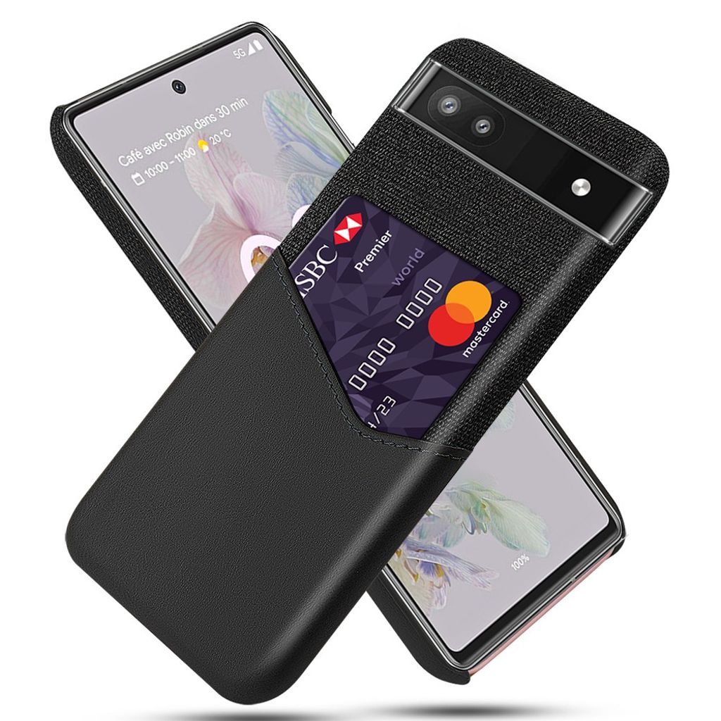Google Pixel 6a skal with a card holder - svart