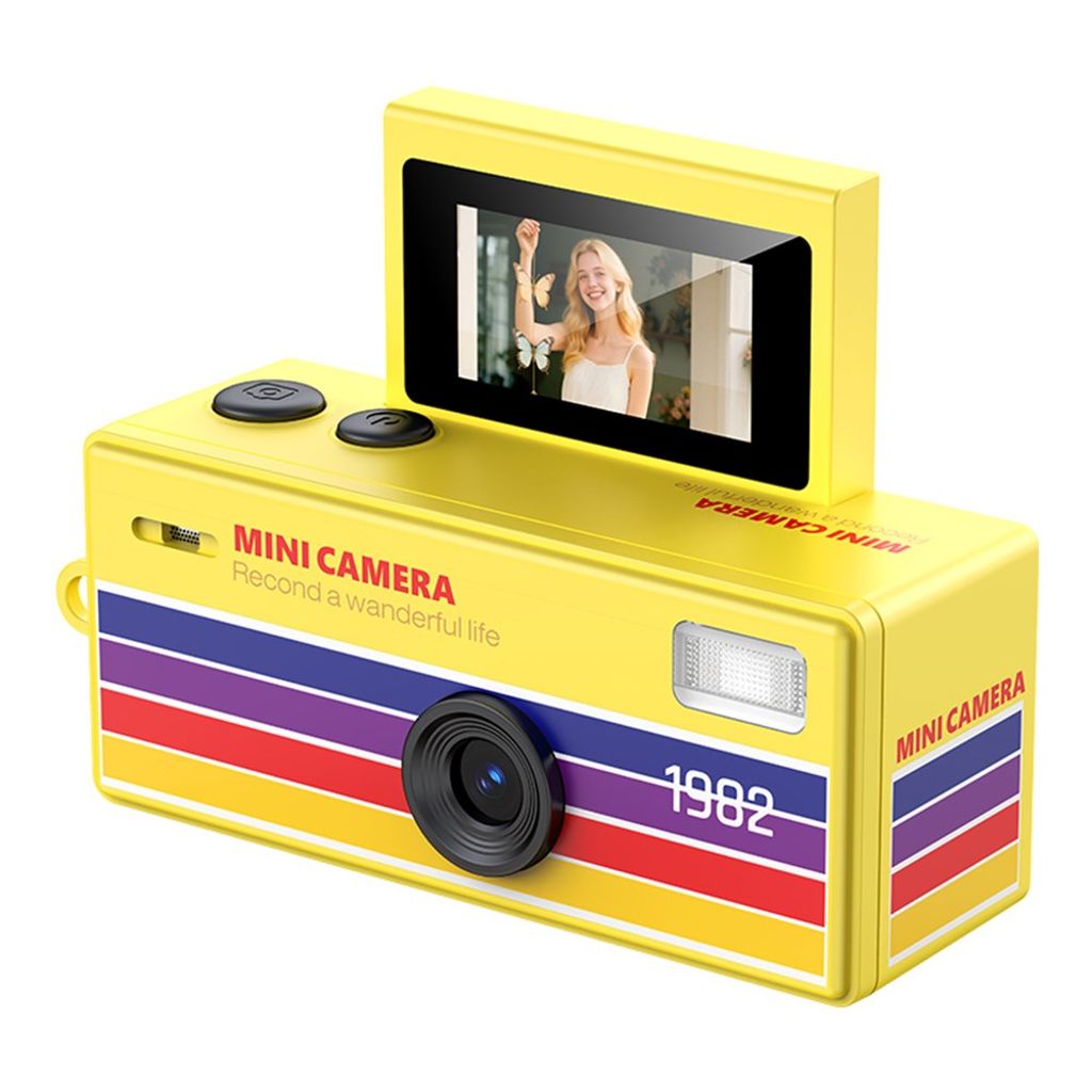 LK-030 Mini Digital Camera 720P HD with Keychain and 0.96" Display – Yellow