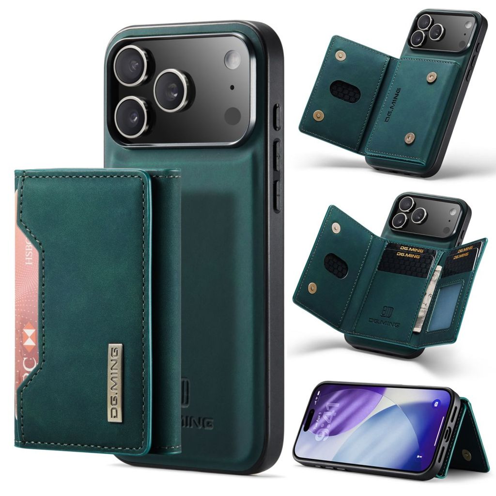 DG.MING iPhone 17 Pro skal with Wallet – grön