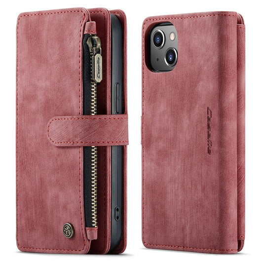 CASEME iPhone 13 plånboksfodral kortfack Strap PU Leather - röd