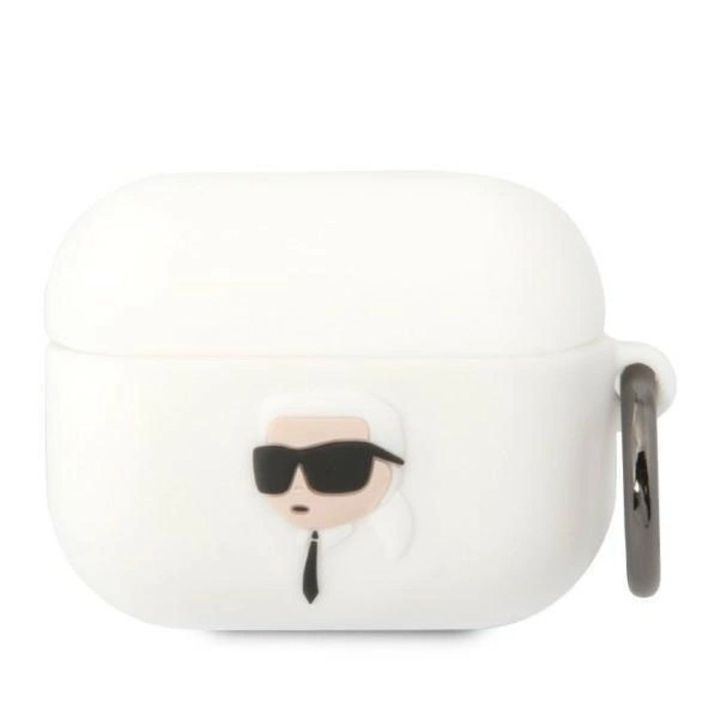 Karl Lagerfeld  AirPods Pro silicone case Karl's Head 3D - White