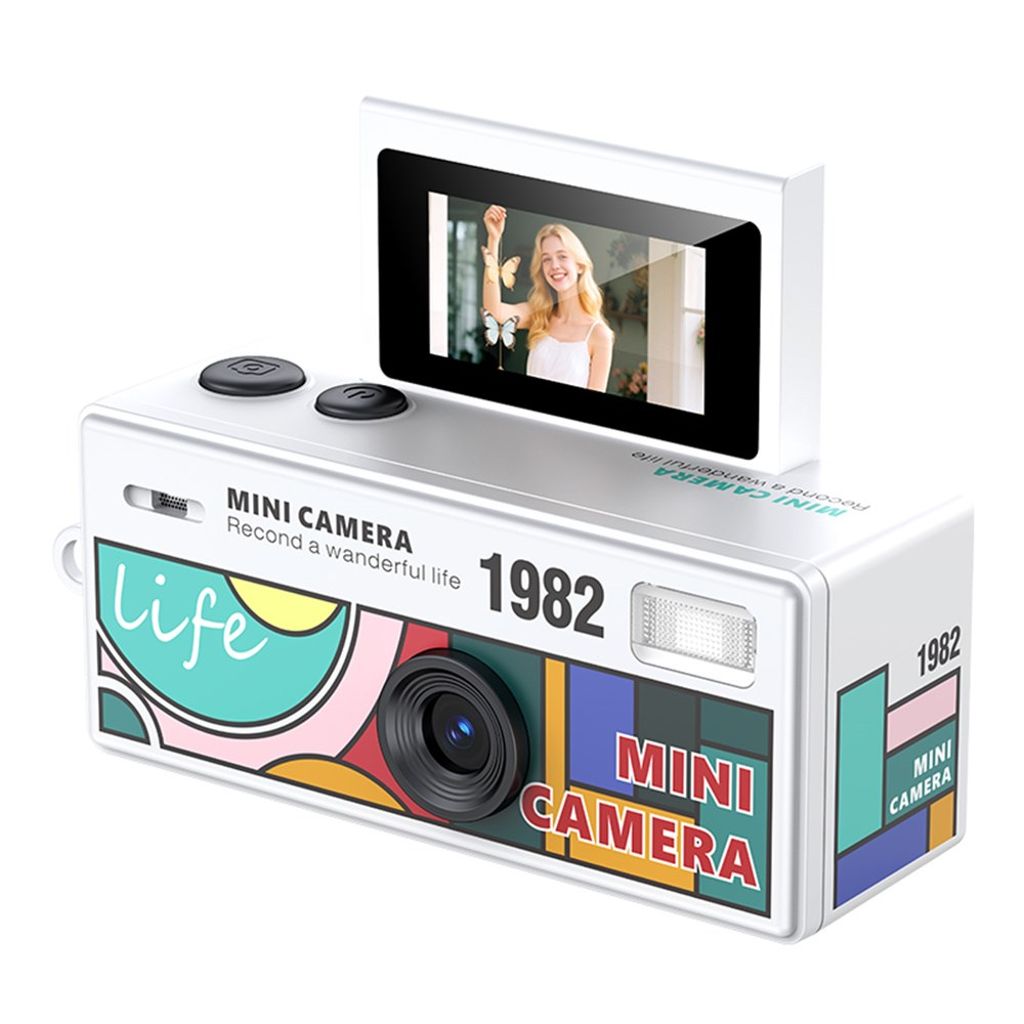 LK-030 Mini Digital Camera 720P HD with Keychain and 0.96" Display – White