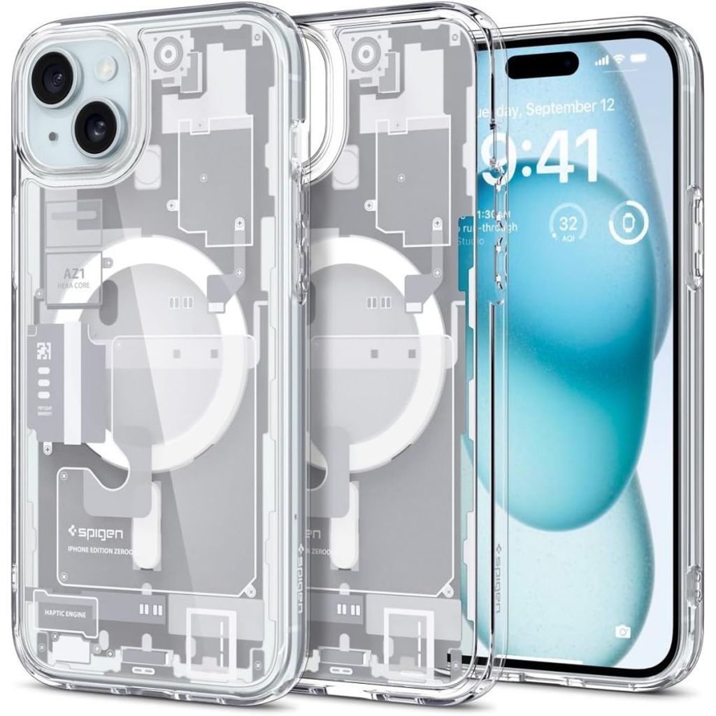 Spigen Ultra Hybrid MagSafe Zero One skal till iPhone 15 Plus – vit