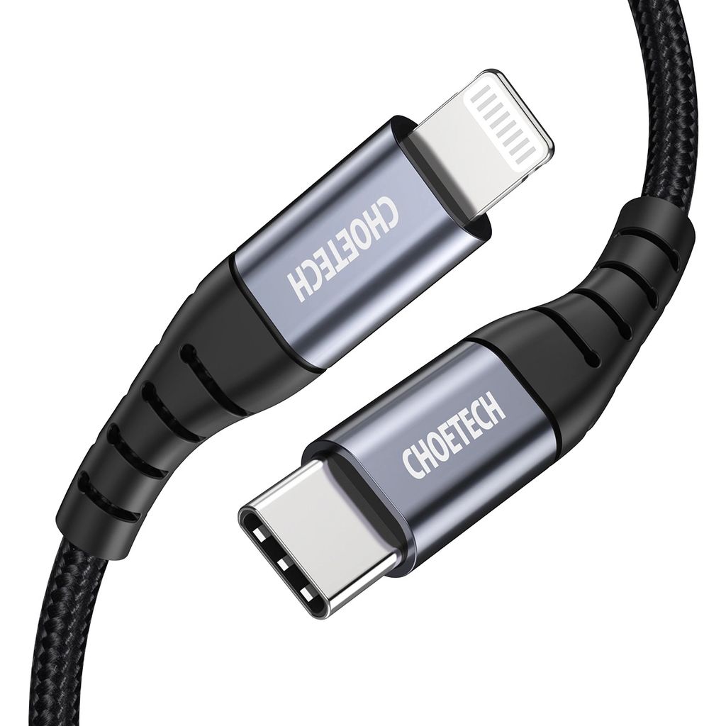 Choetech USB-C to Lightning MFI kabel, 1.2m long - svart