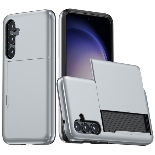 Samsung Galaxy S24 case with slide card holder - Grey