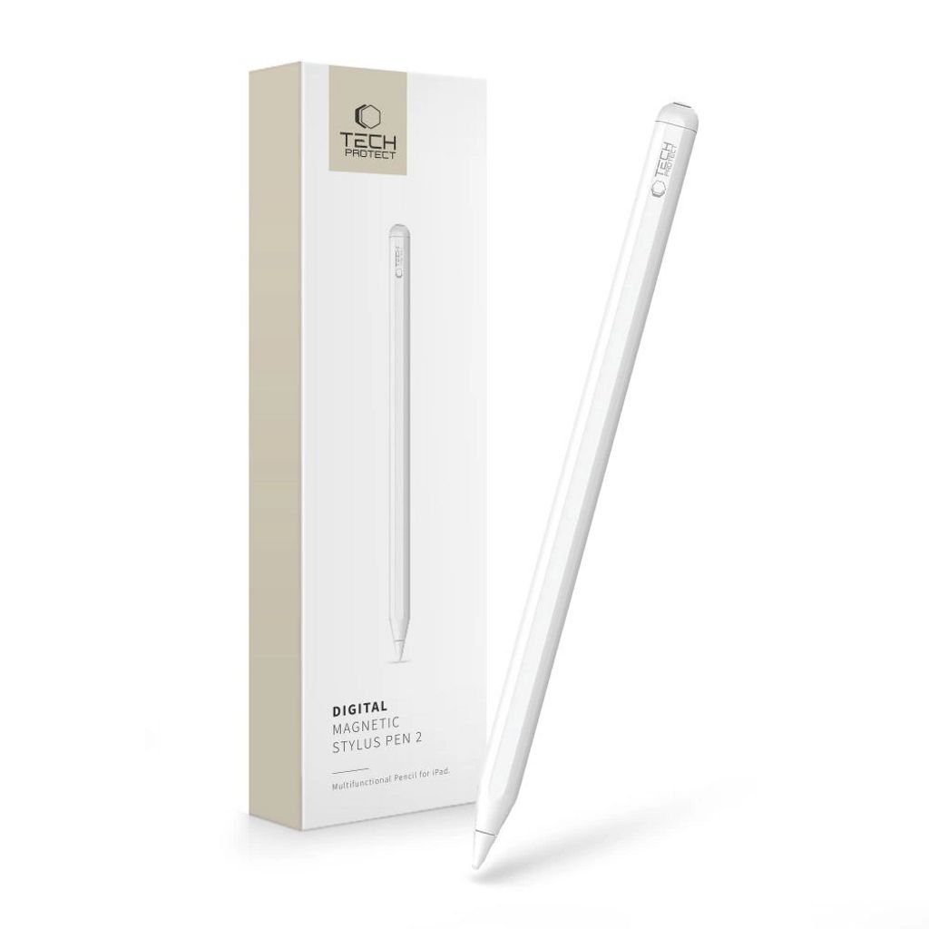 Tech-Protect Digital Magnetic Stylus Pen 2 Magnetic till iPad Tablet – vit
