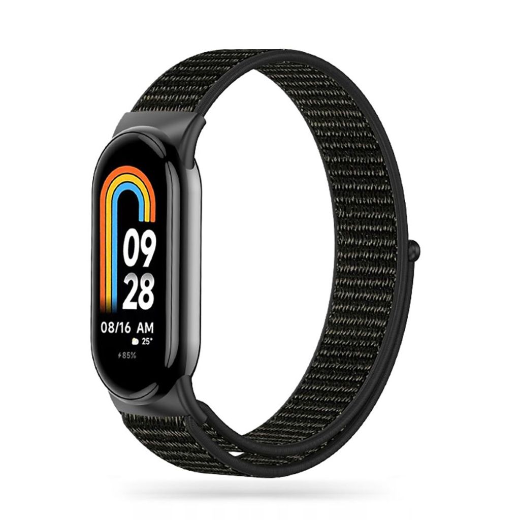 Tech-Protect Nylon klockarmband för Xiaomi Smart Band 8/8 NFC - svart