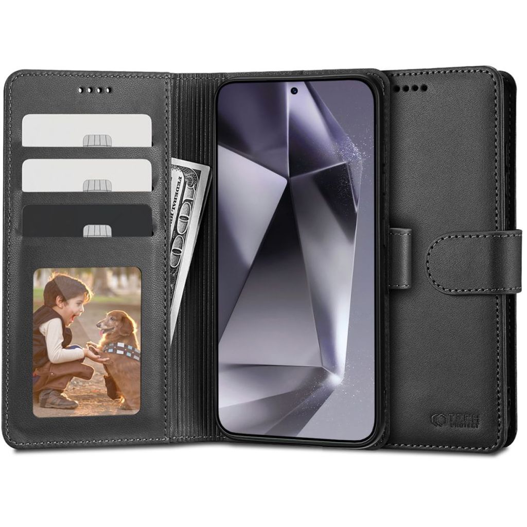 Tech-Protect plånboksfodral för Samsung Galaxy S24 Ultra - svart