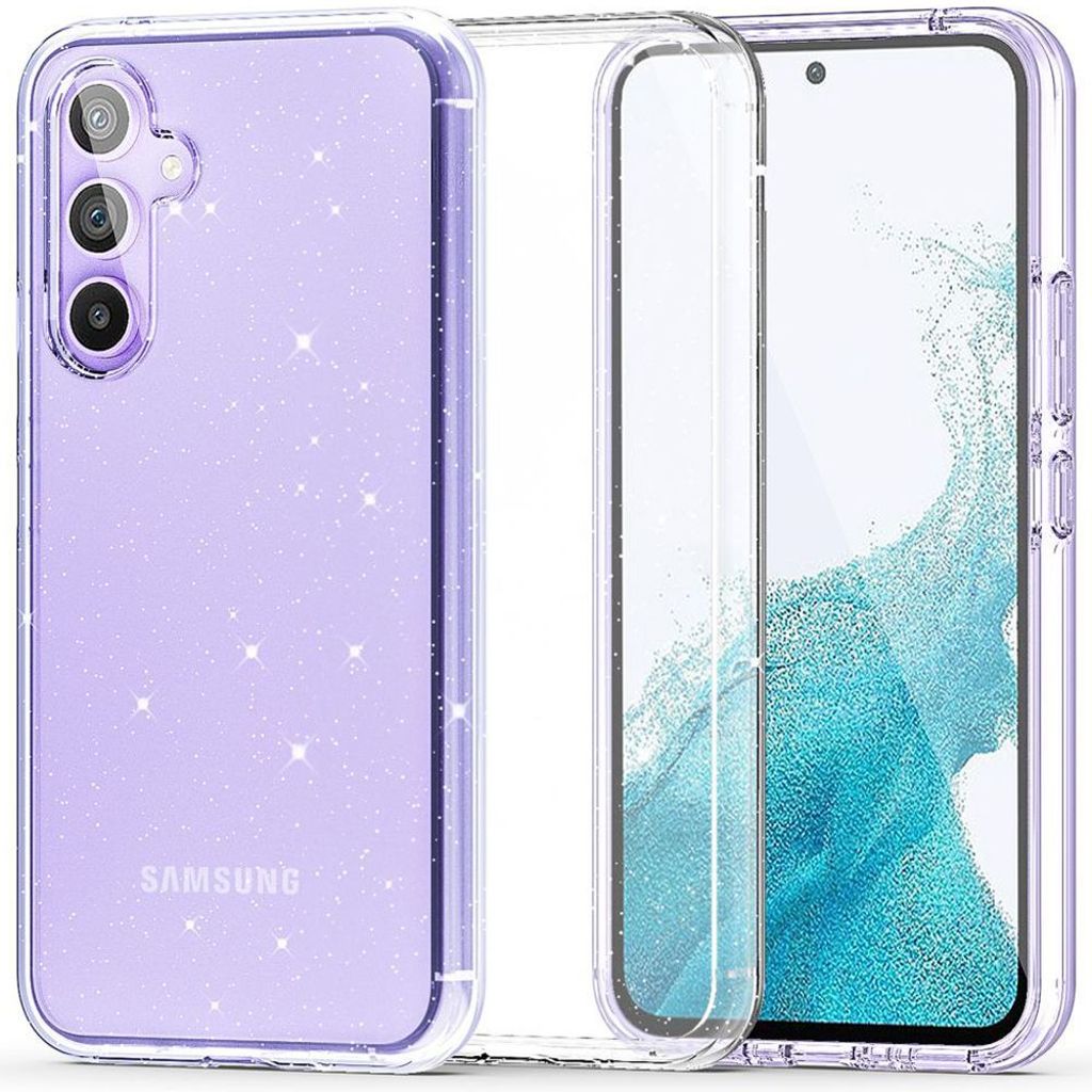 Tech-Protect FlexAir Hybrid skal till Samsung Galaxy S23 FE – Transparent Glitter