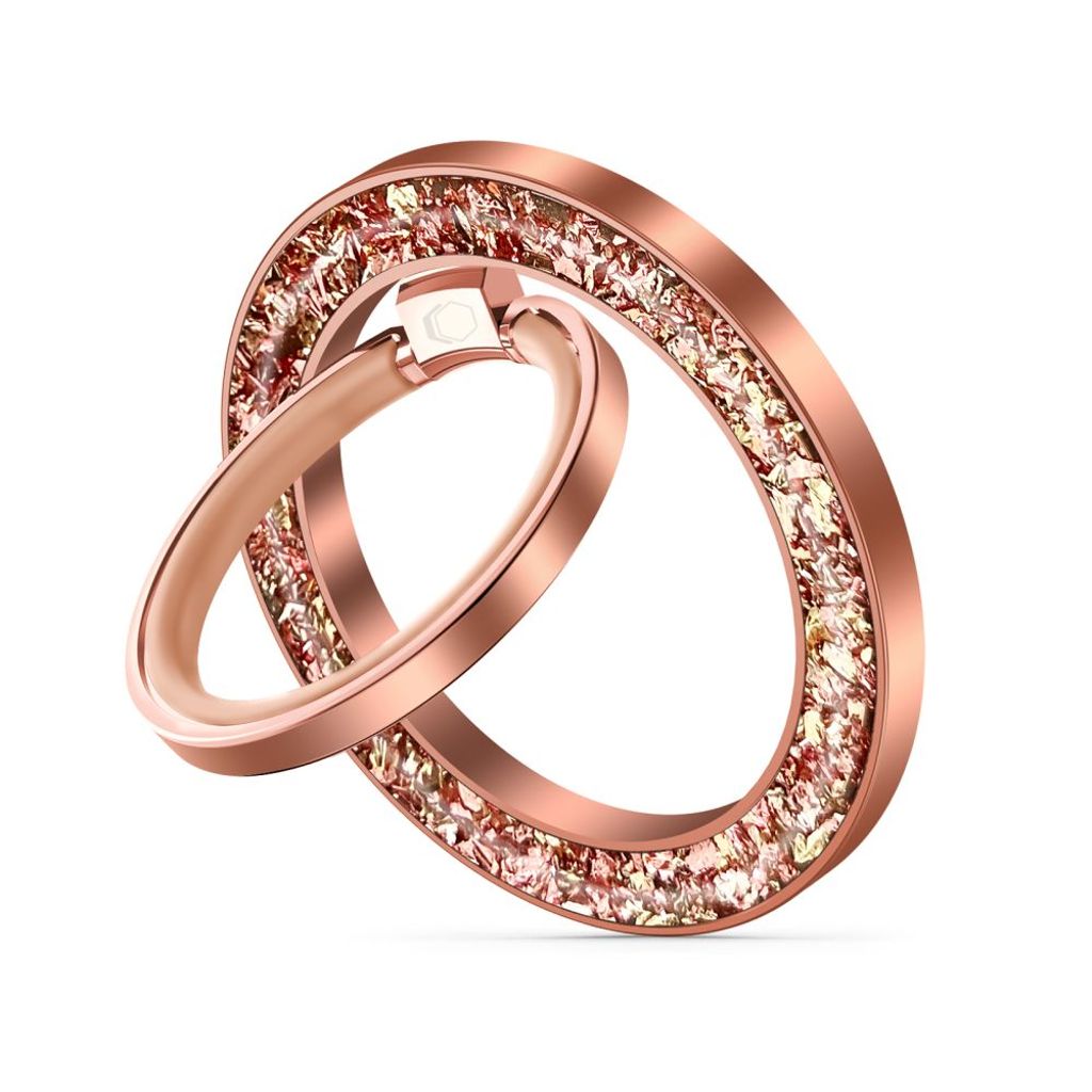Tech-Protect MMR200 MagSafe magnetic ring holder - rosa med crystals