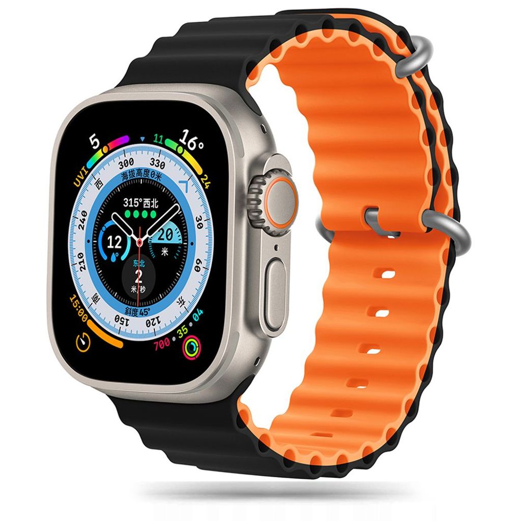 Tech-Protect IconBand Pro klockarmband Apple Watch 42/44/45/49 mm - svart/orange