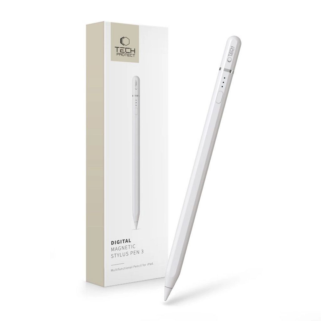 Tech-Protect Digital Magnetic Stylus Pen 3 Magnetic till iPad Tablet – vit