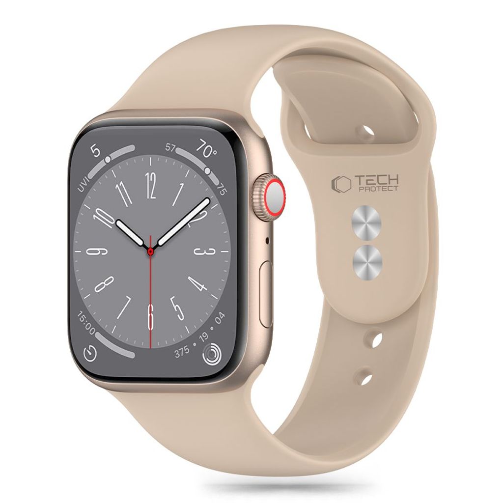 Tech-Protect silikon klockarmband för Apple Watch 42/44/45/49 mm - brun