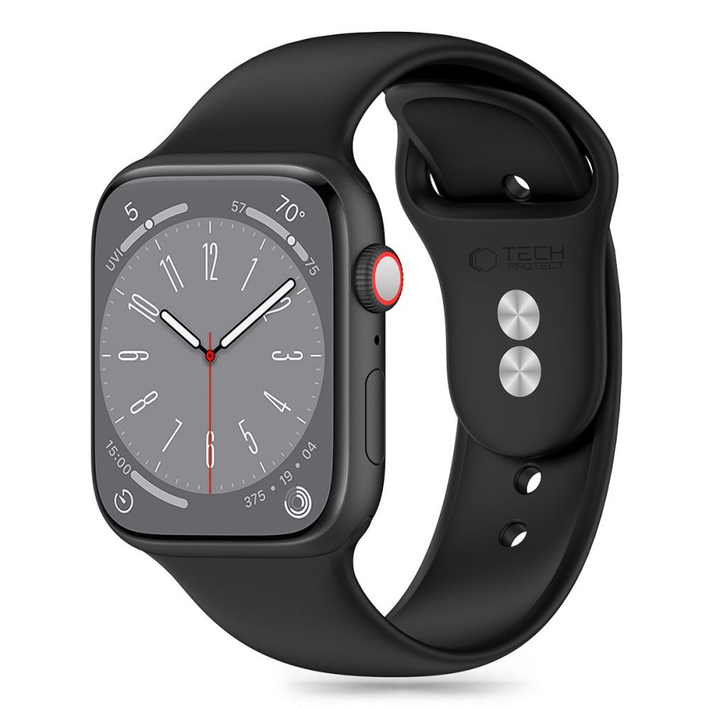 Tech-Protect Silicone Watch Strap for Apple Watch 42/44/45/49 mm - Black
