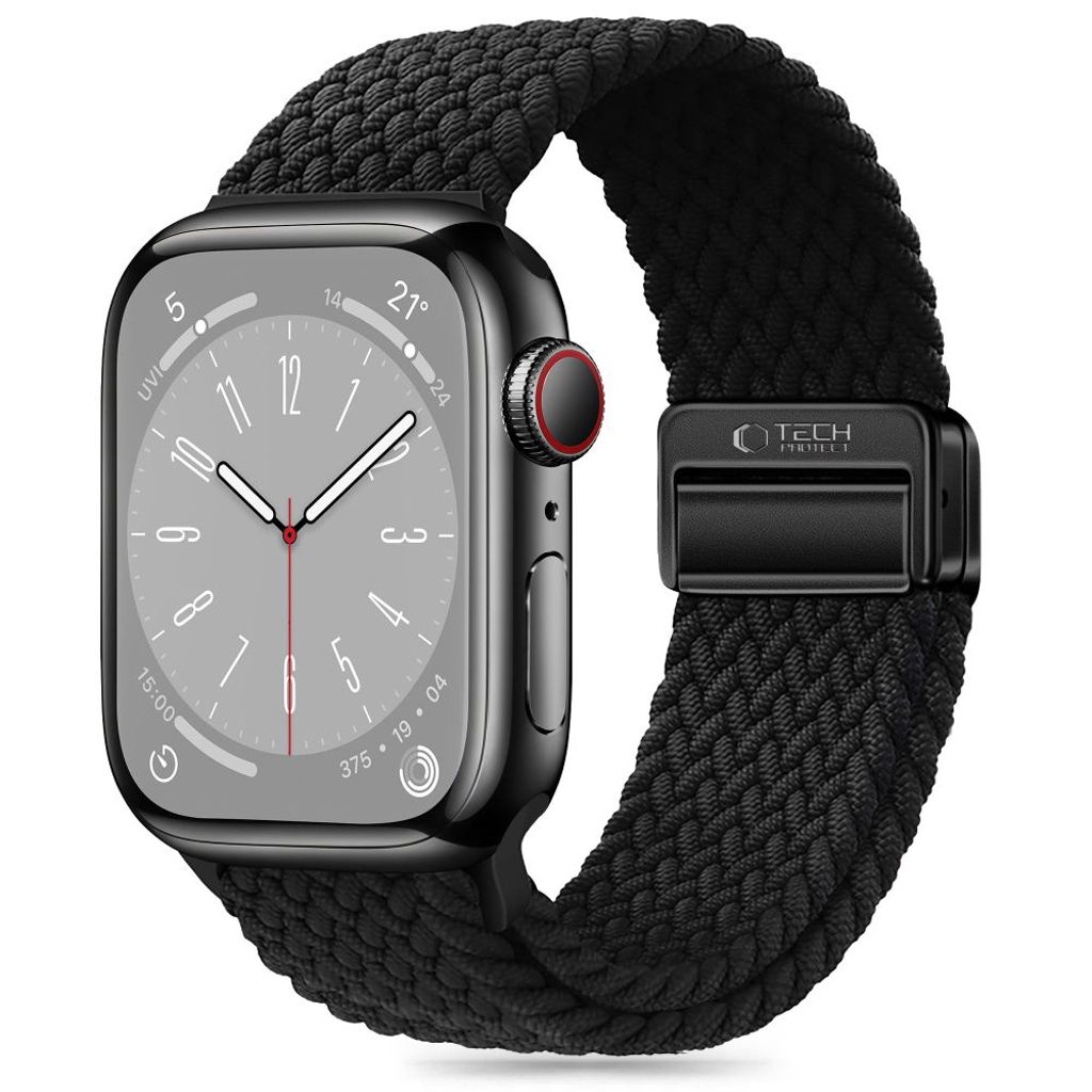Tech-Protect Nylonmag klockarmband för Apple Watch 38/40/41 mm - svart