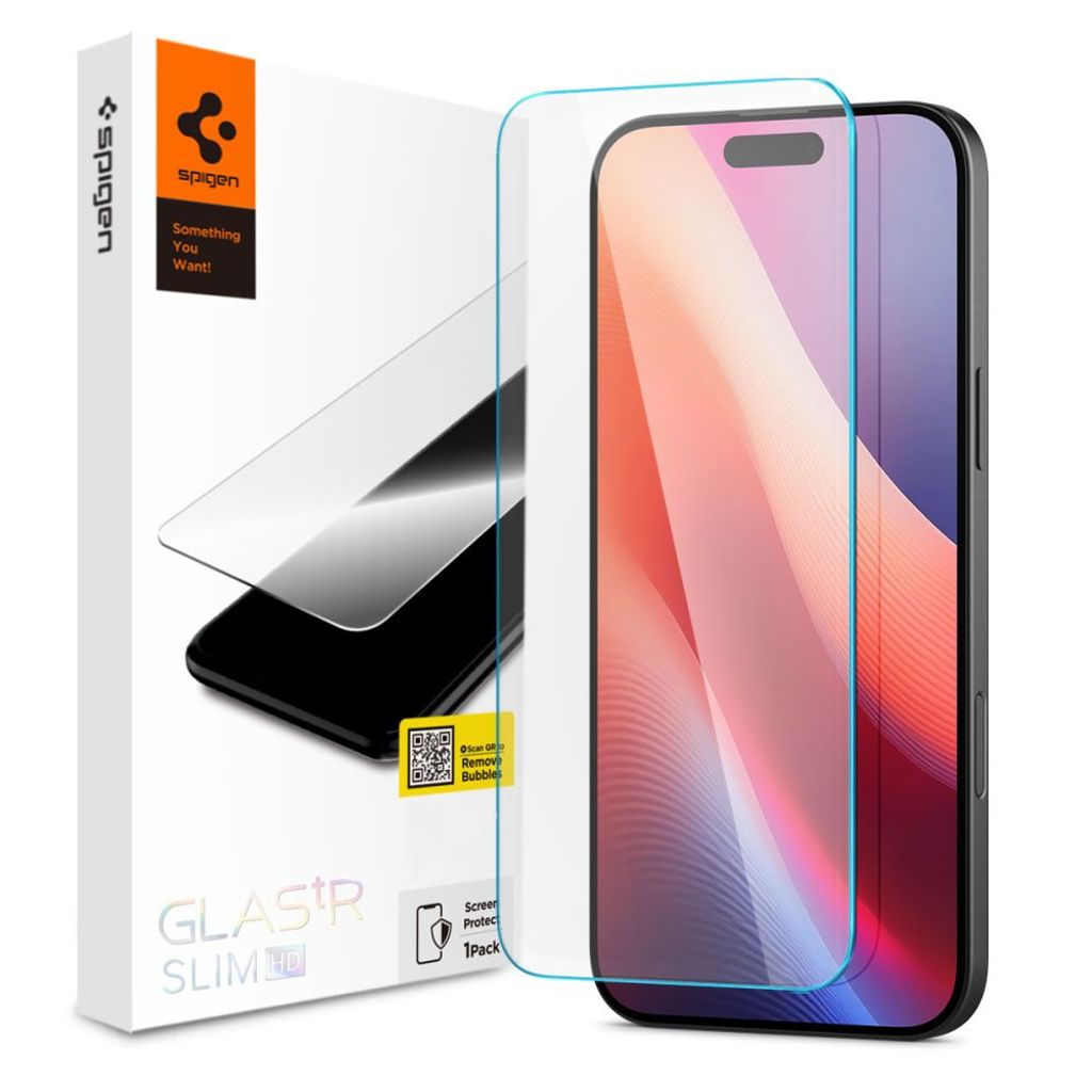 Spigen Glas.tR Slim Skärmskydd for iPhone 15/16 - Transparent
