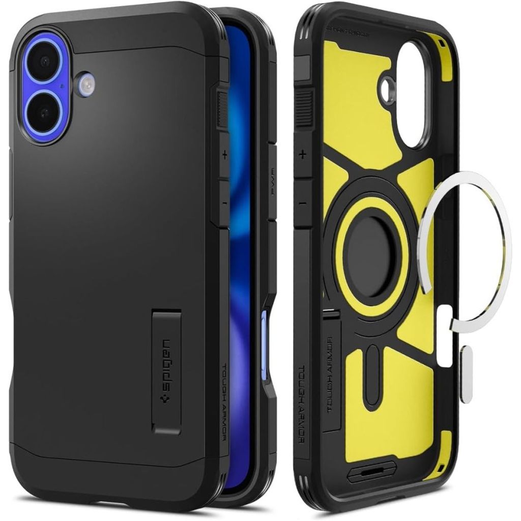Spigen Tough Armor MagSafe skal till iPhone 16 – svart