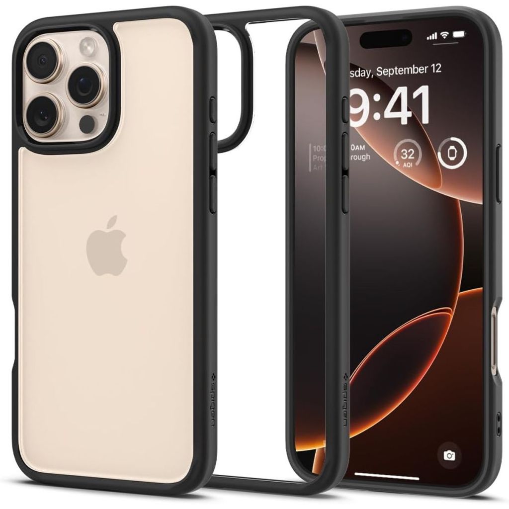 Spigen Ultra Hybrid skal till iPhone 16 Pro Max – Matte svart