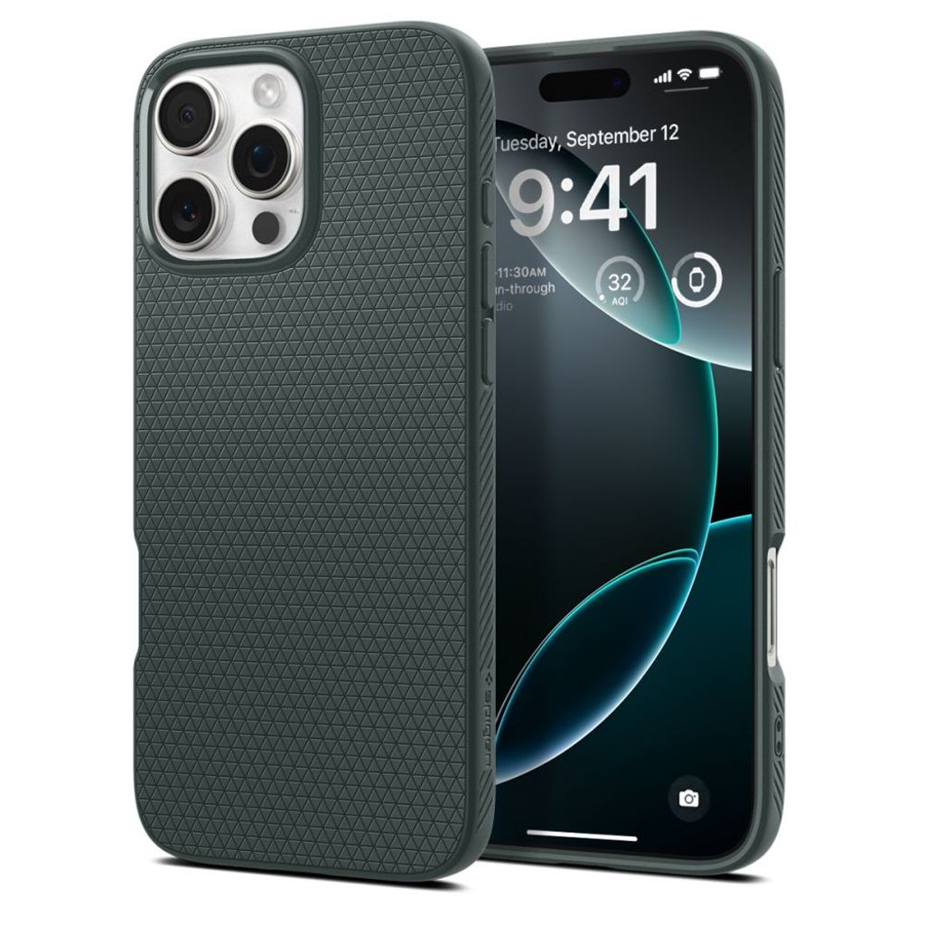 Spigen Liquid Air skal till iPhone 16 Pro Max – grön
