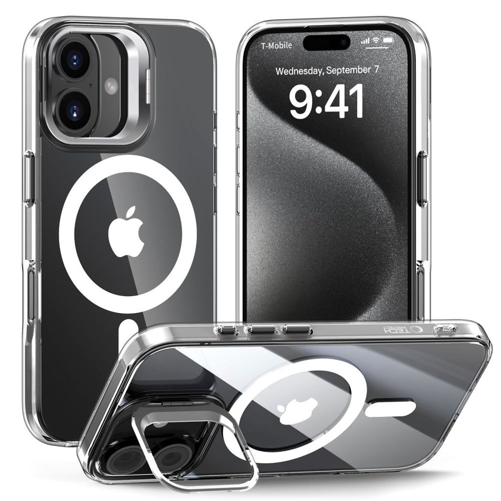 Tech-Protect MagStand MagSafe skal till iPhone 16 – Transparent