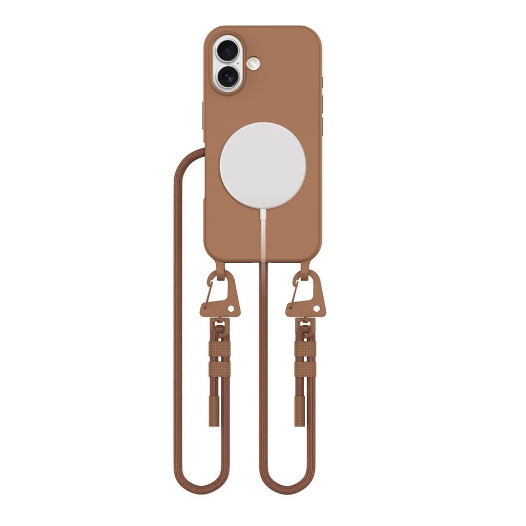 Tech-Protect MagNecklace MagSafe skal till iPhone 16 – brun