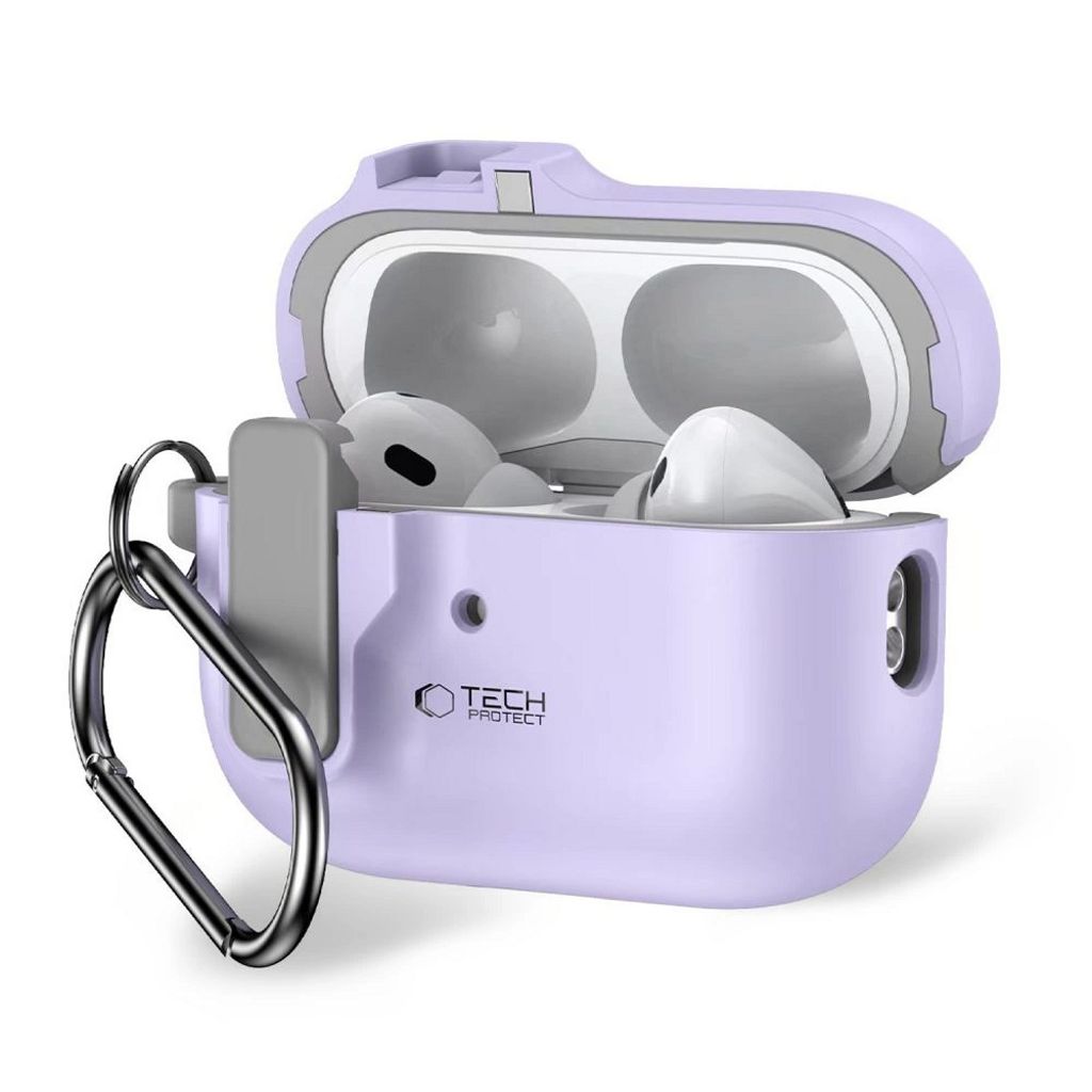 Tech-Protect Slim Hook Case with Carabiner for Apple AirPods Pro 1/2 - Purple
