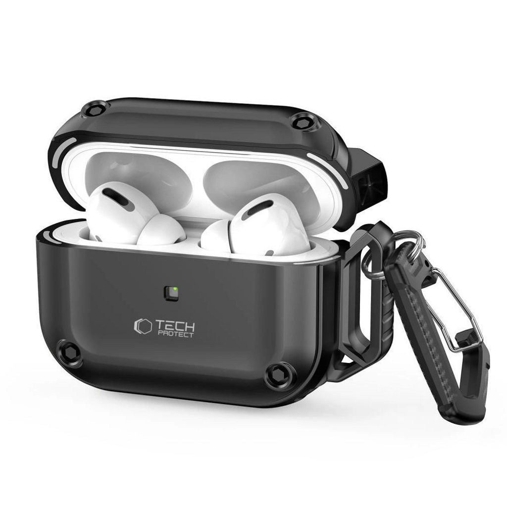 Tech-Protect Rough Hook Case with Carabiner for Apple AirPods Pro 1/2 - Black