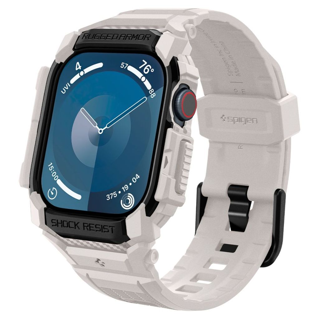 Spigen Rugged Armor Pro klockarmband för Apple Watch 10 (46 mm) - beige