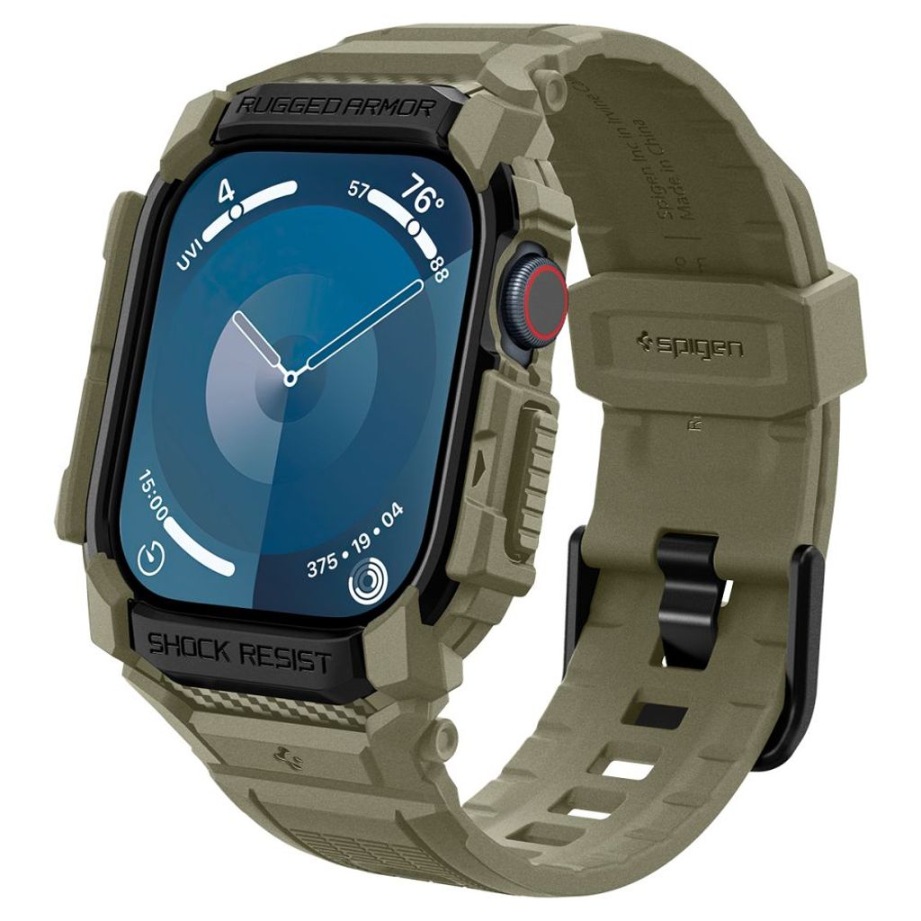 Spigen Rugged Armor Pro klockarmband för Apple Watch 10 (46 mm) - grön