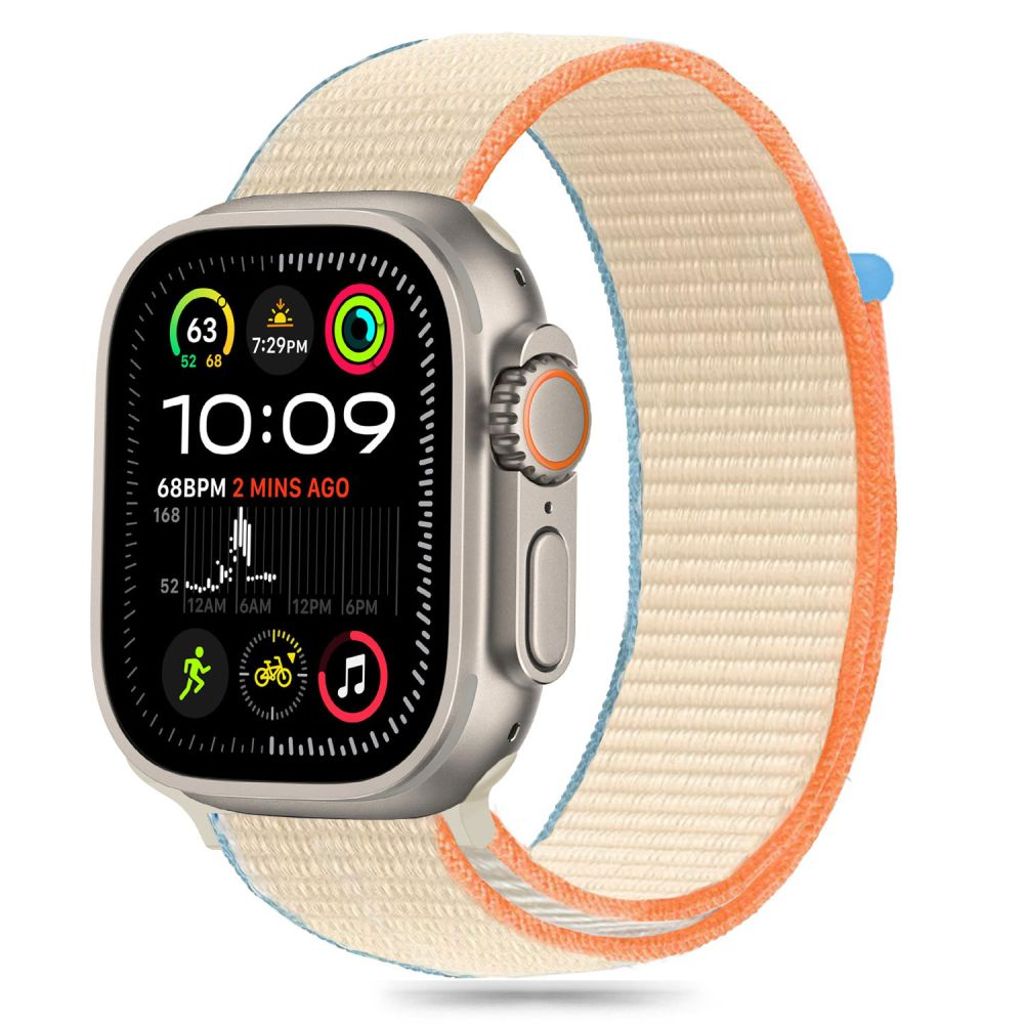 Tech-Protect Nylon klockarmband för Apple Watch 44/45/46/49 mm - beige