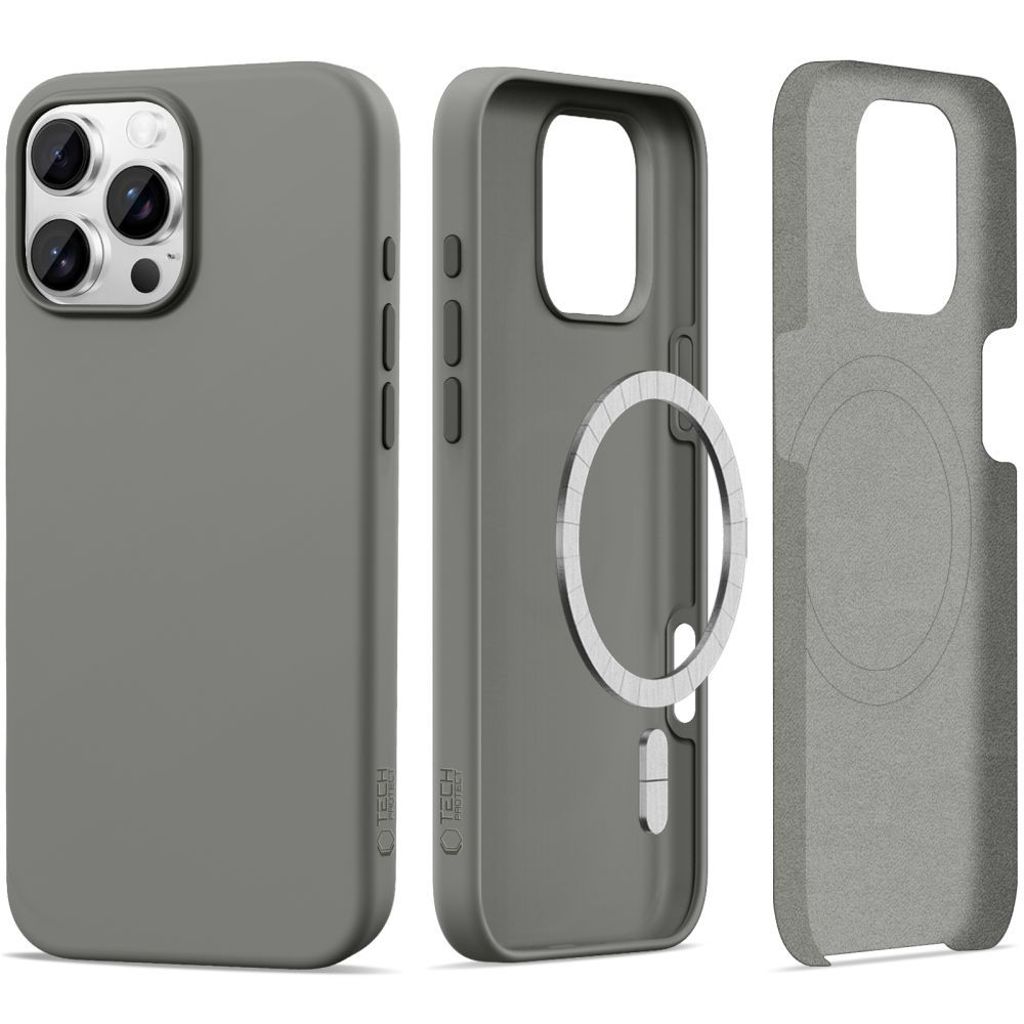 Tech-Protect silikon MagSafe skal för iPhone 16 Pro - grå