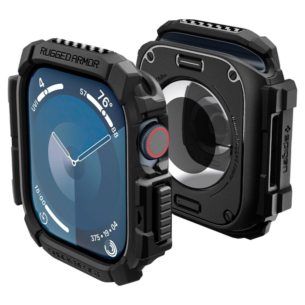 Spigen Rugged Armor skydd för Apple Watch 10 46mm - svart