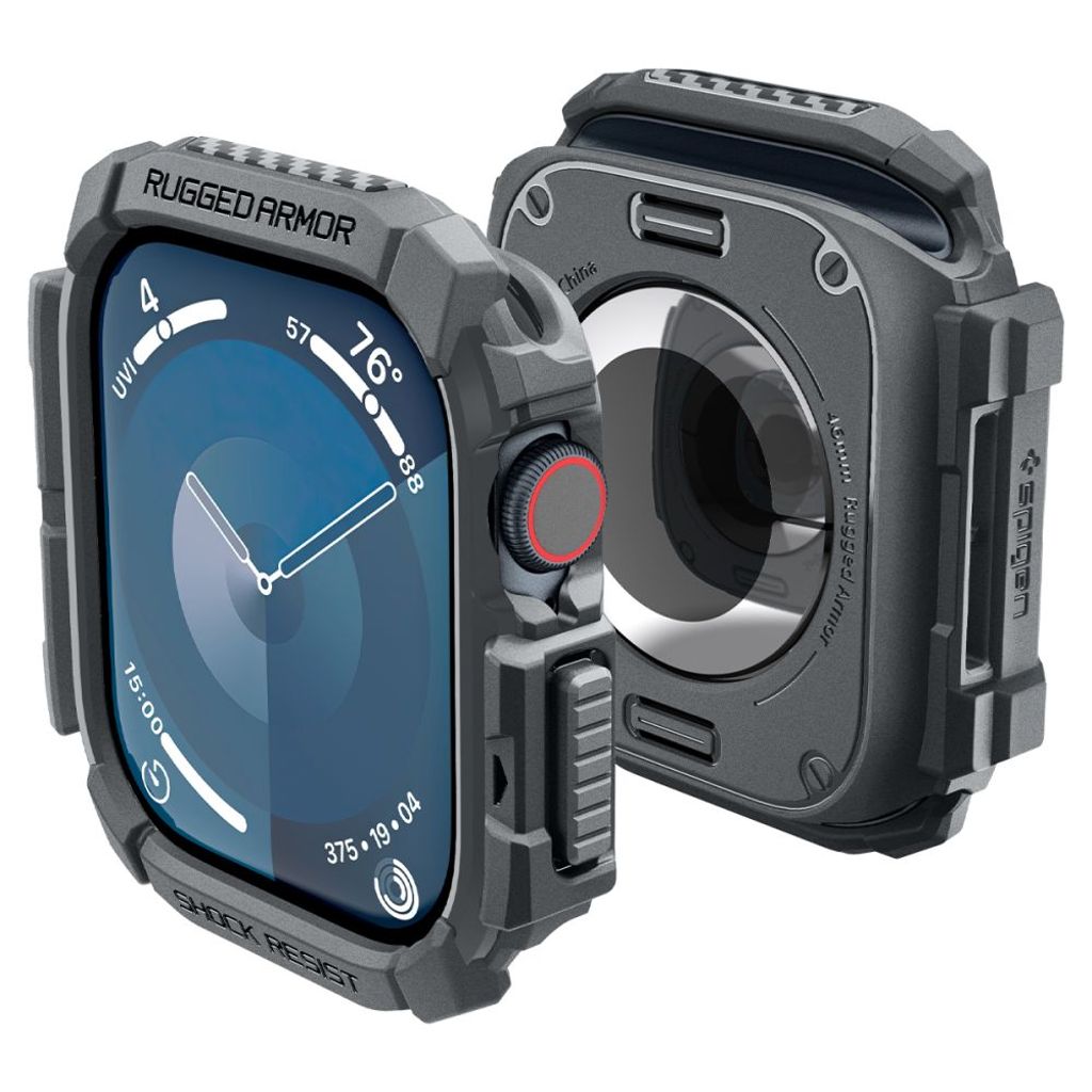 Spigen Rugged Armor skydd för Apple Watch 10 46mm - grå