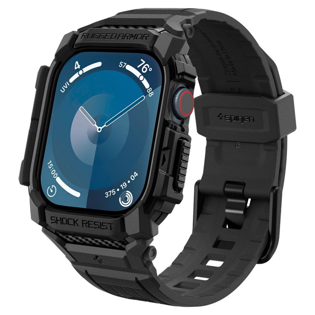 Spigen Rugged Armor skydd för Apple Watch 10 46mm - svart