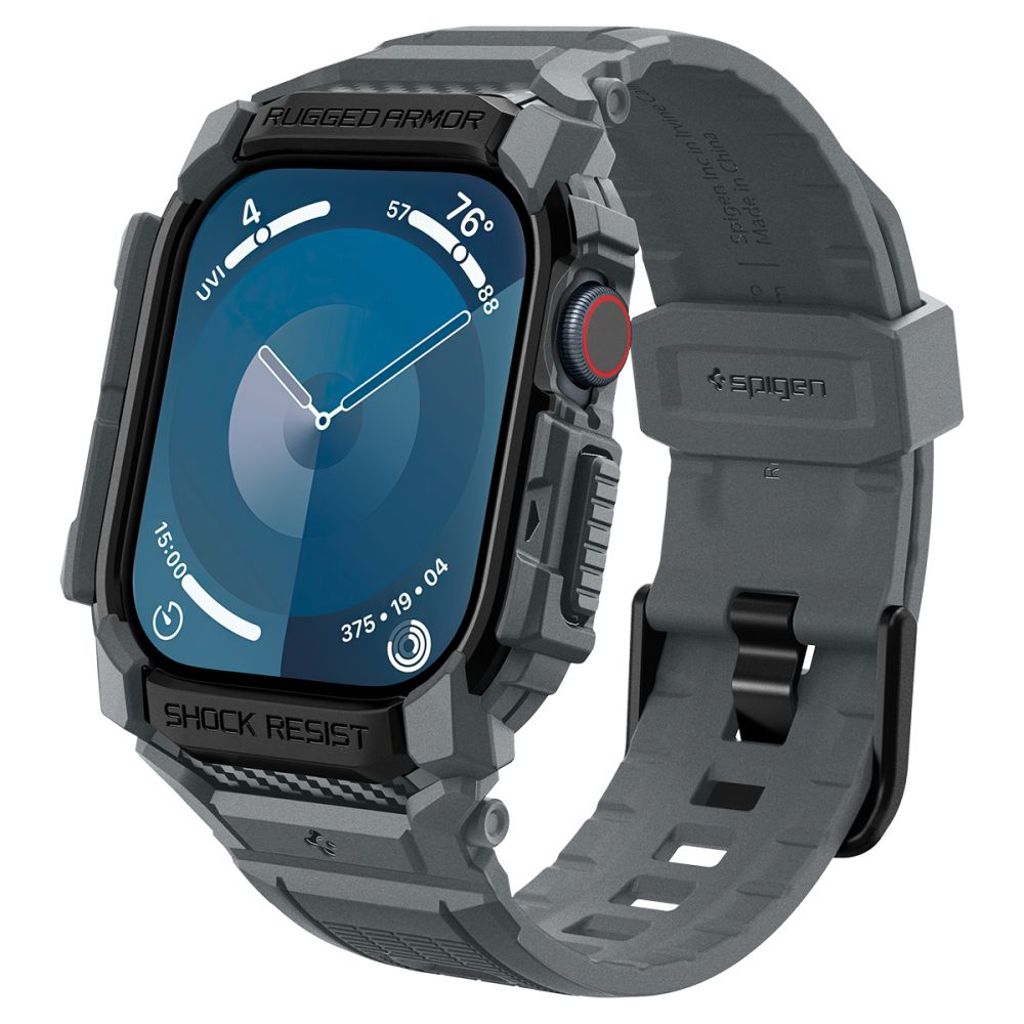 Spigen Rugged Armor skydd för Apple Watch 10 46mm - grå