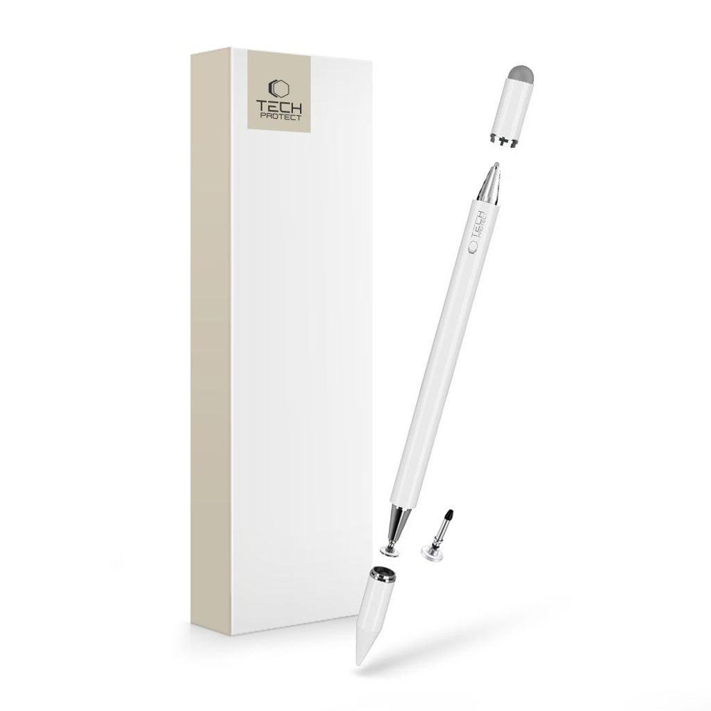 Tech-Protect USP200 stylus pen passive med 3 tips - vit