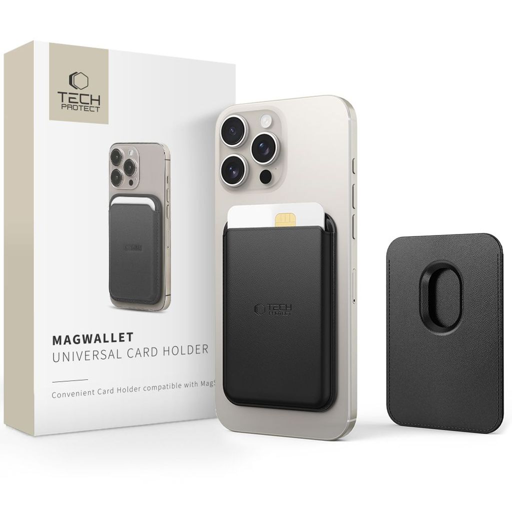 Tech-Protect MagWallet Magsafe card skal - svart