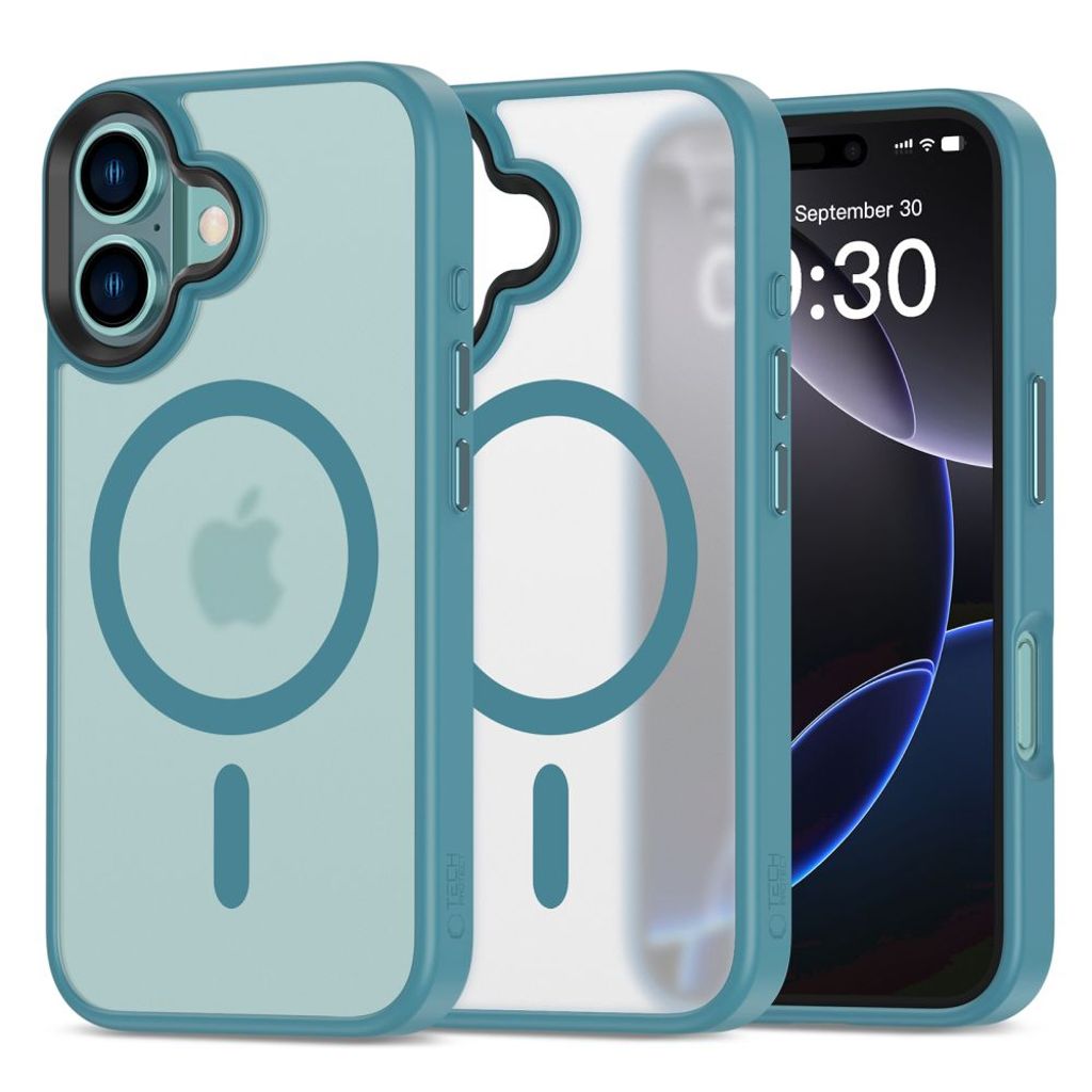 Tech-Protect MagMat MagSafe Case for iPhone 16 - Turquoise Blue