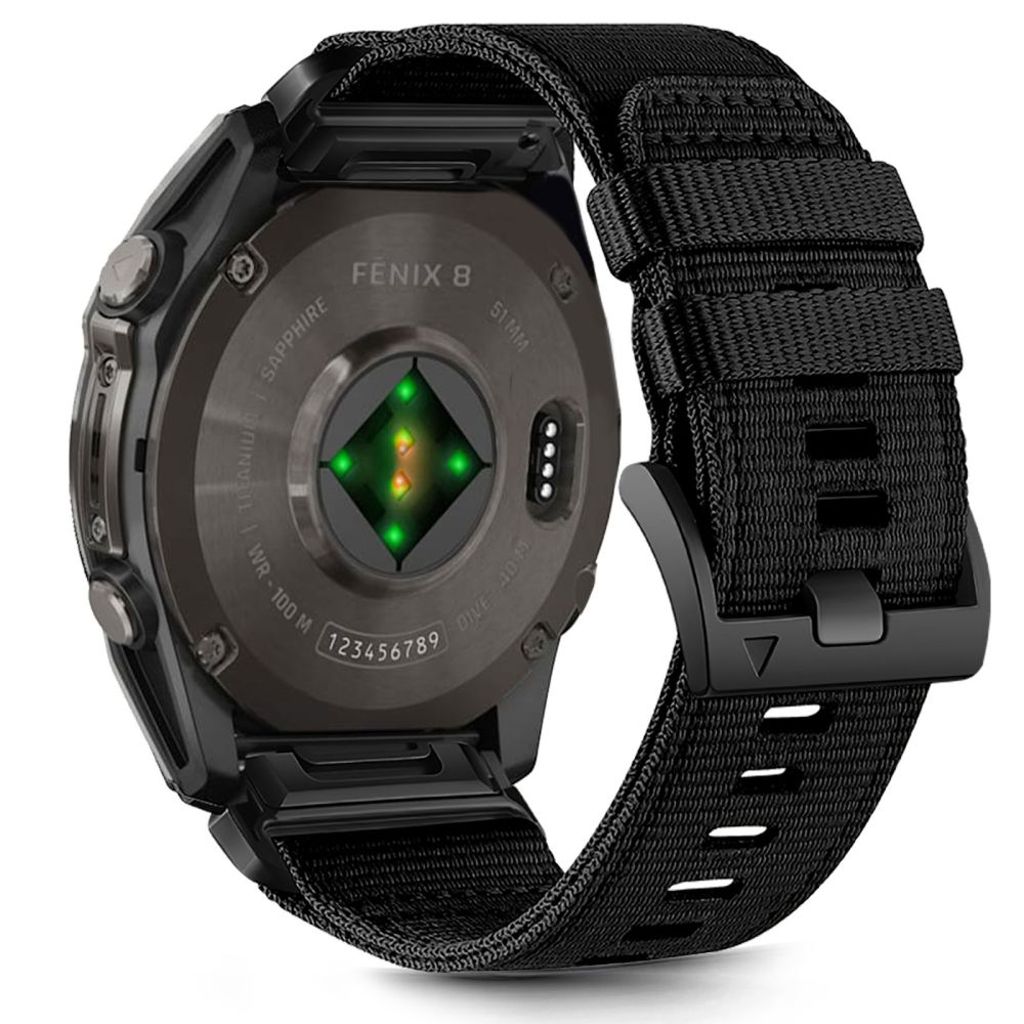 Tech-Protect Nylon Watch Strap for Garmin Fenix 6X/7X etc - Black