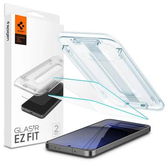 Spigen Samsung Galaxy S24 FE Glas.tR EZ Fit skärmskydd, 2-pack