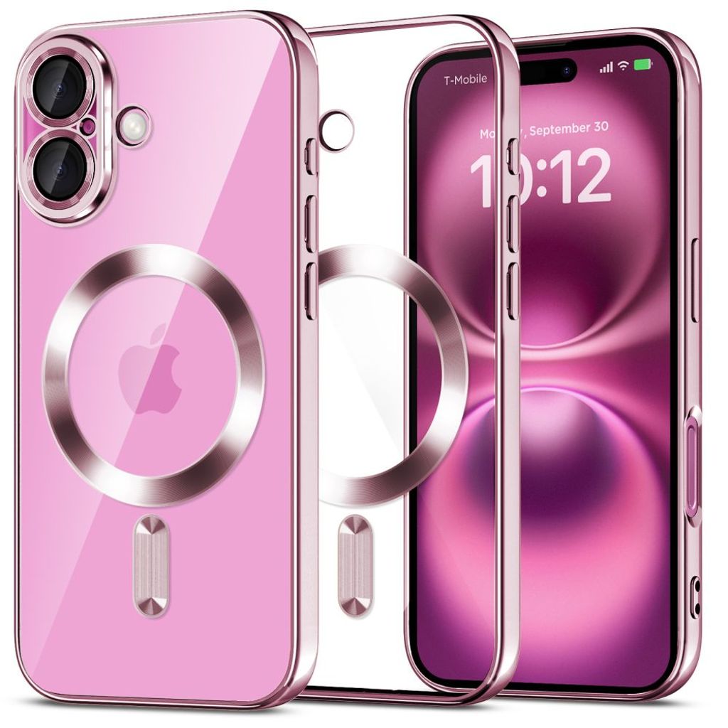 Tech-Protect MagFlex MagSafe skal till iPhone 16 – Transparent/rosa